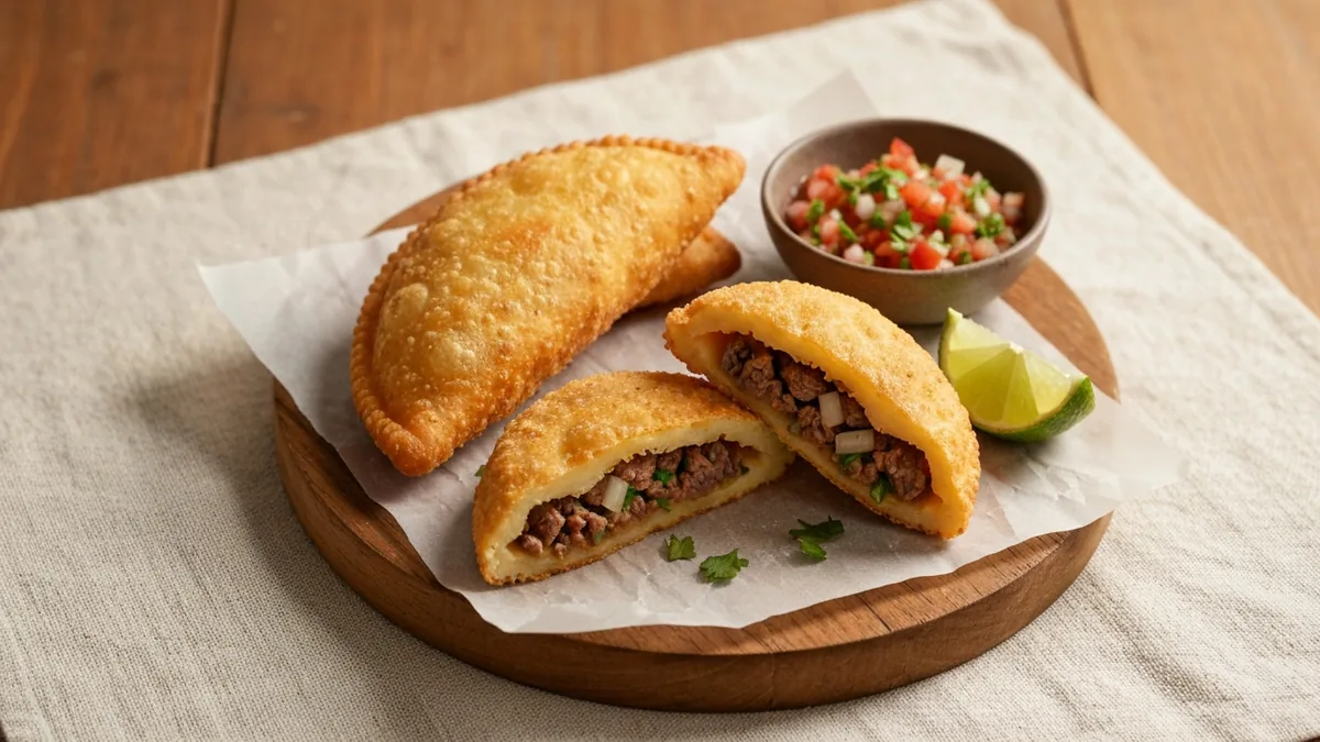 Pastel mandi'ó frito dorado abierto — Sin Gluten Paraguay
